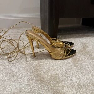 Elegant Gold Strappy Heels